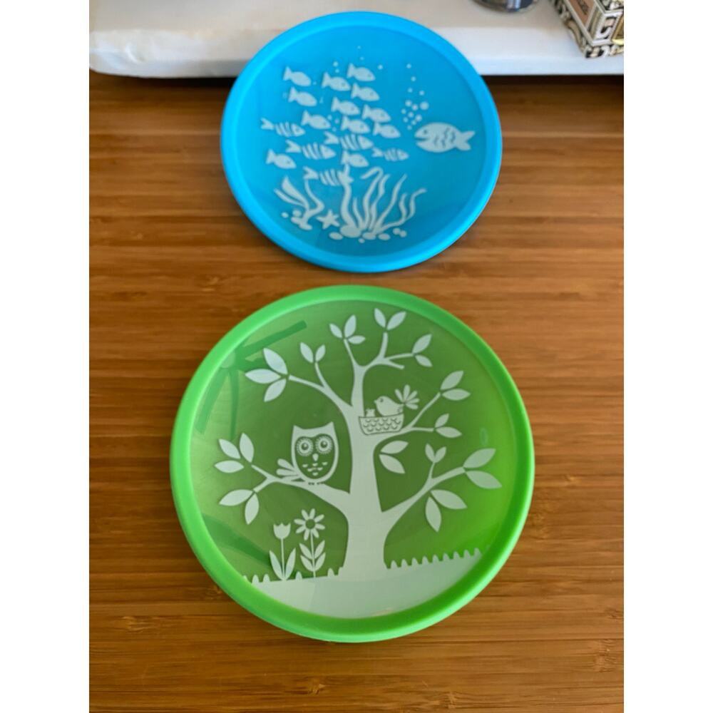 Brinware Pair of Clear Tempered Glass Plates with Silcone Protective‎ Sleeve